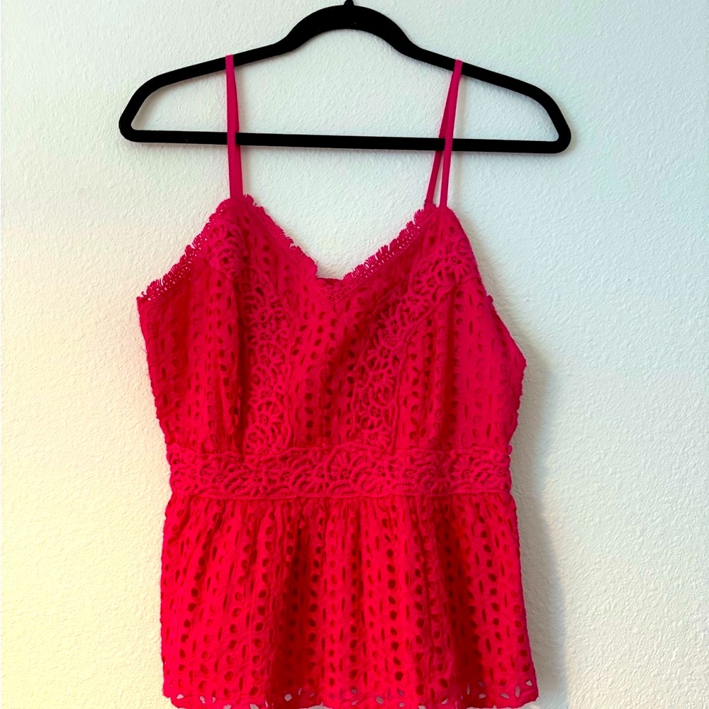 Elegant Fuchsia Lace Camisole